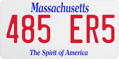 MA license plate 485ER5