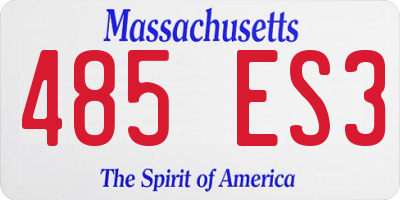 MA license plate 485ES3