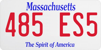 MA license plate 485ES5