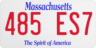 MA license plate 485ES7