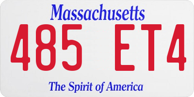 MA license plate 485ET4