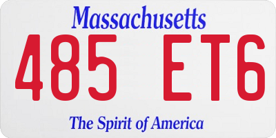 MA license plate 485ET6