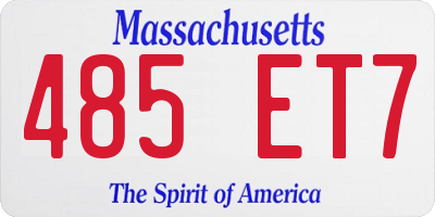 MA license plate 485ET7