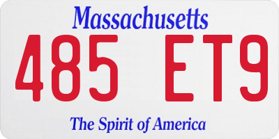 MA license plate 485ET9