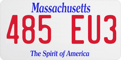 MA license plate 485EU3