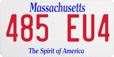 MA license plate 485EU4