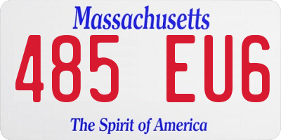 MA license plate 485EU6