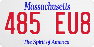 MA license plate 485EU8