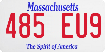 MA license plate 485EU9