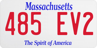 MA license plate 485EV2