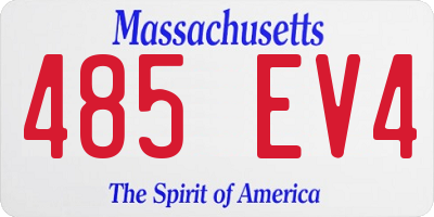 MA license plate 485EV4