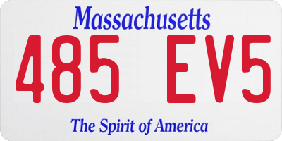MA license plate 485EV5