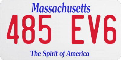MA license plate 485EV6
