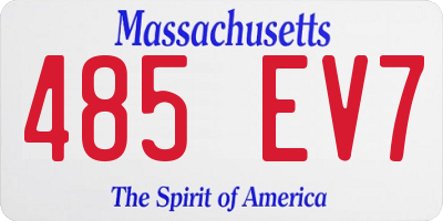 MA license plate 485EV7