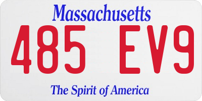 MA license plate 485EV9