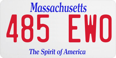 MA license plate 485EW0