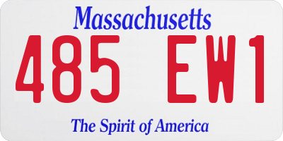MA license plate 485EW1