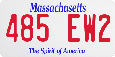 MA license plate 485EW2