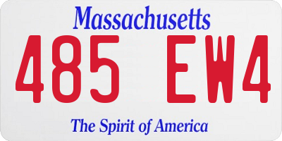 MA license plate 485EW4