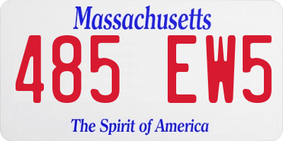 MA license plate 485EW5
