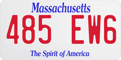 MA license plate 485EW6