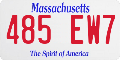 MA license plate 485EW7