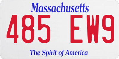 MA license plate 485EW9