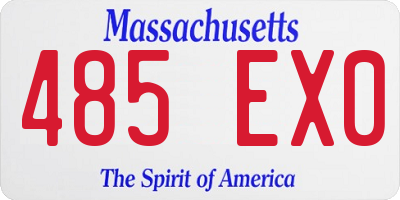 MA license plate 485EX0