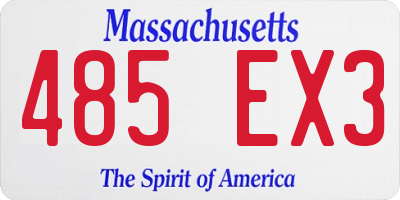 MA license plate 485EX3