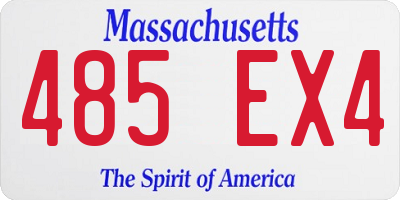 MA license plate 485EX4