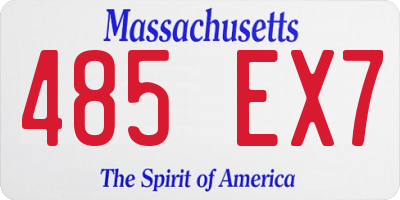 MA license plate 485EX7