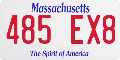 MA license plate 485EX8