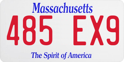 MA license plate 485EX9