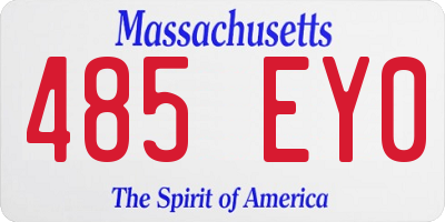 MA license plate 485EY0