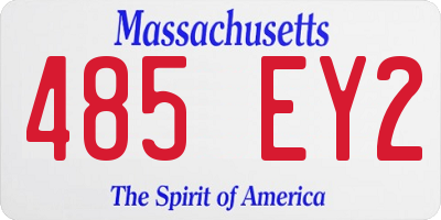 MA license plate 485EY2