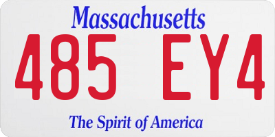 MA license plate 485EY4