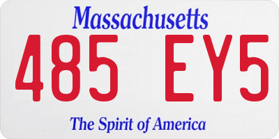 MA license plate 485EY5