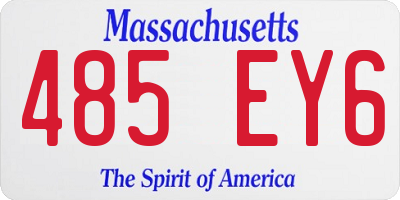 MA license plate 485EY6
