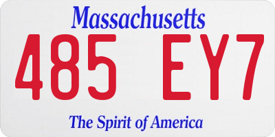 MA license plate 485EY7