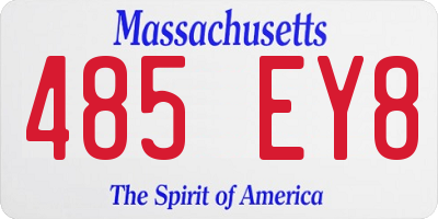 MA license plate 485EY8