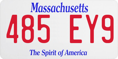 MA license plate 485EY9