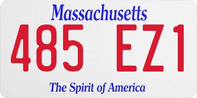 MA license plate 485EZ1