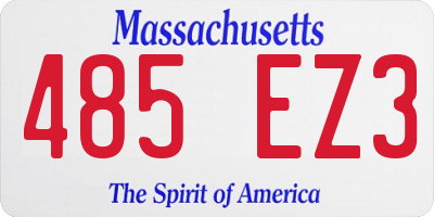 MA license plate 485EZ3