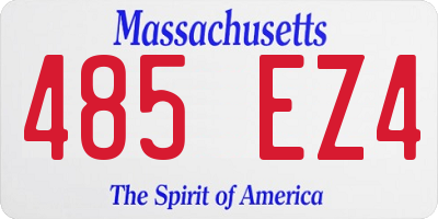 MA license plate 485EZ4