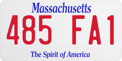 MA license plate 485FA1
