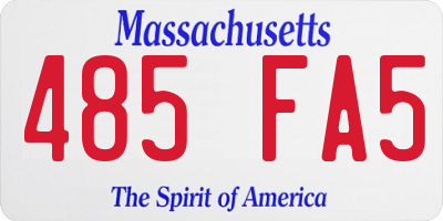 MA license plate 485FA5