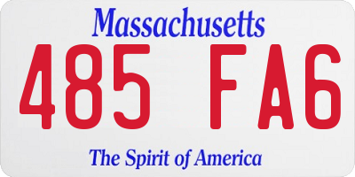 MA license plate 485FA6