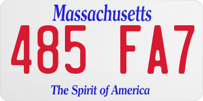 MA license plate 485FA7