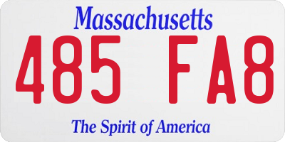 MA license plate 485FA8
