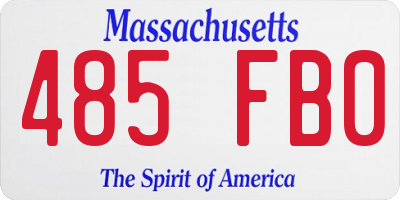 MA license plate 485FB0